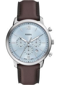 Fossil Herren Chronograph "NEUTRA"dunkelbraun, hellblau, Armbanduhren, Quarzuhr, Armbanduhr, Herrenuhr,Stoppfunktion, Geschenkidee, Datum