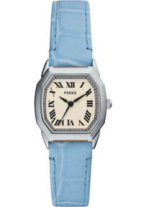 Fossil Damen Quarzuhr "HARLOW"hellblau, Armbanduhren, Armbanduhr, Damenuhr, Lederarmband, analog