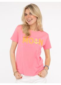 Zwillingsherz Damen T-Shirt ""MoinZH""neon fluo pink, modisch, Gr. XXL, Web, Obermaterial: 92% Baumwolle, 8% Elasthan, Shirts