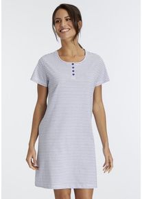 Vivance Dreams Nachthemd mehrfarbig Gr. 32/34 für Damen. Rundhals und Allover-Druck, Zierknopf. Nachhaltig.