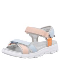 RIEKER SPORT Damen Sandale, Gr. 36hellblau, rosé, hellgrau, Textil, sportlich, Schuhe, Riemchensandale, Outdoorsandale mit Klett, maschinenwaschbar