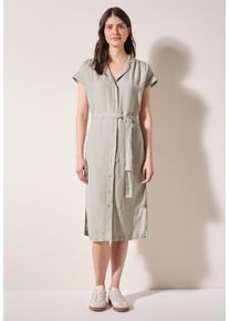 Cecil Damen Sommerkleidpumice beige, casual, Gr. XL, unifarben, Stoff, 55% Leinen, 45% Viskose, Kleider, mit seitlichen Einschubtaschen