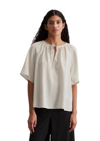 Marc O'Polo MARC O'POLO Damen Kurzarmbluse "mit Crinkle-Struktur"silky stone, elegant, Gr. 42, unifarben, Obermaterial: 79% Viskose, 21% Polyamid, Blusen