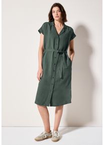 Cecil Damen Sommerkleidbalmy khaki, casual, Gr. XXL, unifarben, Stoff, 55% Leinen, 45% Viskose, Kleider, mit seitlichen Einschubtaschen