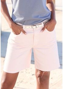 Venice Beach Jeansbermudas pink Gr. 34 für Damen. Mit Nieten. Figurumspielend. Nachhaltig.