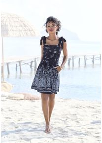 Lascana Minikleid blau Gr. 36 für Damen. Mit ohne Ausschnitt. Figurumspielend. Nachhaltig.