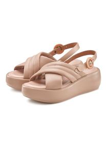 Lascana Plateausandale 'Sommerschuh' hellbeige Gr. 40 für Damen. Nachhaltig.