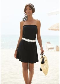 Lascana Minikleid schwarz Gr. 40 für Damen. Figurbetont. Nachhaltig.