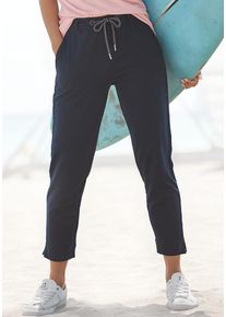 ELBSAND 7/8-Hose 'Ivalo' blau Gr. L (40) für Damen. Mit Logodruck. Figurumspielend. Nachhaltig.