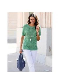 Strickpullover Inspirationen "Baumwoll-Pullover", Damen, Gr. 42, bunt (apfel, marine, gemustert), 100% Baumwolle, gemustert, mehrfarbig, Pullover Strickpullover