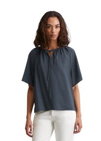 Marc O'Polo MARC O'POLO Damen Kurzarmbluse "mit Crinkle-Struktur"muted blau, elegant, Gr. 36, unifarben, Obermaterial: 79% Viskose, 21% Polyamid, Blusen