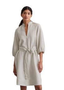 Marc O'Polo MARC O'POLO Damen Midikleid "aus leichter Qualität"silky stone, Gr. 46, unifarben, Obermaterial: 100% Leinen; Futter: 100% Nicht verfügbar, Kleider