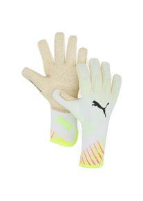 Puma Damen Torwarthandschuhe "FUTURE Ultimate Launch NC Fußball Torwarthandschuhe Unisex"weiß fluo grün gelb, Gr. 9, Handfläche: 100% Latex;