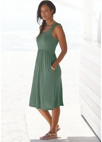 Beach Time BEACHTIME Jerseykleid grün Gr. 34 für Damen. Mit Rundhals. Figurumspielend. Nachhaltig.