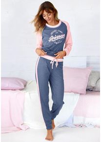 Arizona Pyjama mehrfarbig Gr. 32/34 für Damen. Rundhals und Druck. Bequem. Nachhaltig.