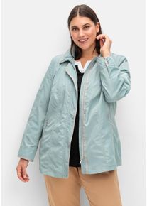 Große Größen Jacke mit silberfarbenen Kontrastdetails Gr. 42 grün von sheego für Damen