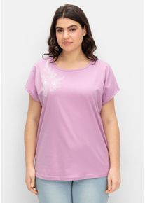 Große Größen Jerseyshirt mit Blumenprint Gr. 56 rosa geblümt von sheego für Damen