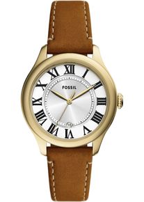Fossil Damen Quarzuhr "GILMORE"cognacfarben, silberfarben, Armbanduhren, Armbanduhr, Damenuhr, Edelstahlarmband, analog, Tag