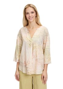 Cartoon Damen Kurzarmbluse "Cartoon Leinenbluse mit V-Ausschnitt"cream, apricot, casual, Gr. 36, Obermaterial: 55% Leinen, 45% Viskose., Blusen