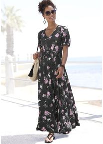 Vivance Maxikleid mehrfarbig Gr. 34 für Damen. V-Ausschnitt und Allover-Druck. Figurumspielend. Nachhaltig.