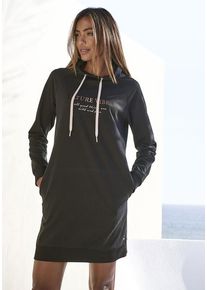Lascana Sweatkleid schwarz Gr. 32/34 für Damen. Mit Kordel. Bequem. Nachhaltig.