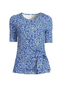 LANDS' END Baumwolle/Modal-Shirt mit Bindeschleife, Damen,  Wei&szlig;, Baumwolle Modal, by Lands' End