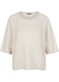 include - Rundhals-Pullover mit Raglan-Halb­arm, beige, Gr. 36 / S - Kaschmir