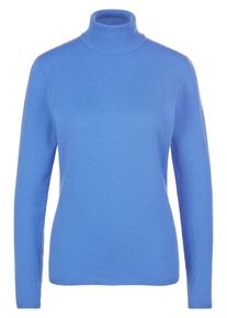 include - Rollkragen-Pullover aus Schurwolle und Kaschmir, blau, Gr. 36 / S - Schurwolle