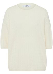 Peter Hahn - Rundhals-Pullover, weiss, Gr. 36 / S - Schurwolle