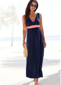 Lascana Maxikleid mehrfarbig Gr. 34 für Damen. Mit V-Ausschnitt. Figurumspielend. Nachhaltig.