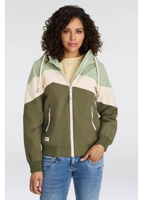 Ragwear Damen Funktionsjacke "NUGGIE OMBRE O"olive colorblock, casual, Gr. XXXL, kontrastfarbene Details, colorblocking, Web, Obermaterial: 100%