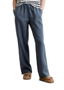 Marc O'Polo MARC O'POLO Damen Chinohose "mit elastischem Bund"muted blau, casual, Gr. 32, unifarben, Obermaterial: 100% Leinen; Futter: 100% Baumwolle, Hosen