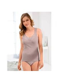 w&auml;schepur Achselhemd W&Auml;SCHEPUR, Damen, Gr. 44, 2 Stk., Normalgr&ouml;&szlig;en, grau (taupe), 100% Baumwolle, Spitze:8% Elasthan, 92% Polyamid, Unterhemden