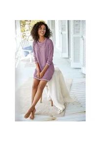 Nachthemd Vivance DREAMS, Damen, Gr. 32/34, N-Gr, lila (mauve), Single Jersey, Obermaterial: 100% Baumwolle, Basic, bequem kurz, Rundhals, Rippb&uuml;ndchen, Kleider Nachthemd, mit Ripp-Abschl&uuml;ssen