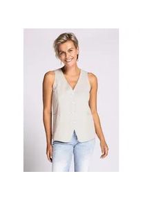Anzugweste Zhrill ""LISO"", Damen, Gr. M, beige (creme), Web, Obermaterial: 52% Viskose, 33% Polyester, 15% Polyamid, unifarben, casual, gerade hüftbedeckend, V-Ausschnitt, Westen, mit Knopfleiste