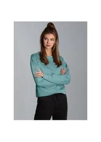 Sweatshirt TRIGEMA ""TRIGEMA Sweatshirt aus Biobaumwolle"", Damen, Gr. S, grün (seegras), 75% Baumwolle (Biobaumwolle kbA), 25% Baumwolle (recycelt), Basic, Sweatshirts