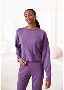 French Connection Sweatshirt lila Gr. 32/34 für Damen. Rundhals und Logodruck. Bequem