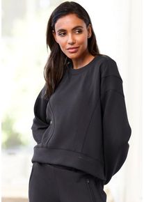 French Connection Sweatshirt schwarz Gr. 32/34 für Damen. Rundhals und Logodruck. Bequem