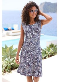 Vivance Sommerkleid blau Gr. 38 für Damen. Rundhals und Allover-Druck. Figurumspielend. Nachhaltig.