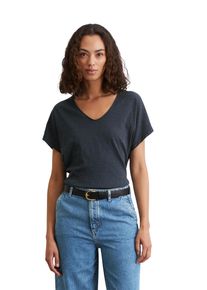 Marc O'Polo MARC O'POLO Damen T-Shirtmuted blau, casual, Gr. XS, unifarben, Single Jersey, Obermaterial: 100% Baumwolle, Shirts, mit V-Ausschnitt