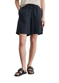 Marc O'Polo MARC O'POLO Damen Shorts "mit teilelastischem Bund"muted blau, casual, Gr. 44, unifarben, Obermaterial: 100% Leinen; Futter: 100% Baumwolle, Hosen