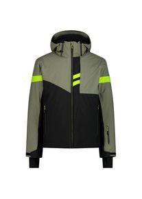 Skijacke CMP Jacket Zip Hood Twill Herren (Gr 56 |schwarz/oliv |wasserdicht)