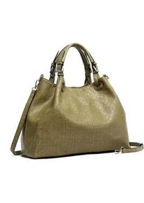 Shopper "Flecht", Damen, Gr. B/H/T: 41cm x 31cm x 19cm onesize, gr&uuml;n (khaki), Polyurethan (PU), Collezione Alessandro, Taschen Shopper, aus softem Material
