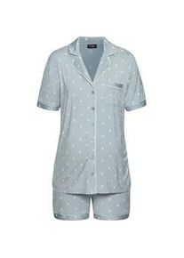 Umstandspyjama Vivance DREAMS, Damen, Gr. 40/42, blau (hellblau, gemustert), Single Jersey, Obermaterial: 95% Viskose, 5% Elasthan, gemustert, bequem kurz, V-Ausschnitt, eingesetzt Manschette, Homewear-Sets, Sch&ouml;ner Allover-Print