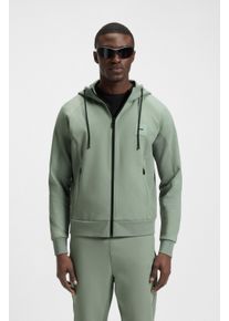 BOSS Green Herren Sweatjacke "Saggy Rib"open grün357, casual, Gr. XXL, unifarben, Sweatware, Obermaterial: 74% Baumwolle, 17% Polyamid, 9% Elasthan,