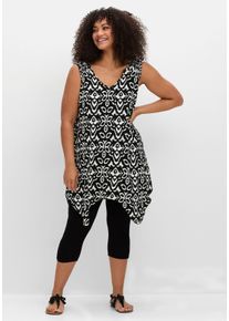 Große Größen Set aus langem Zipfeltop und Leggings Gr. 58 schwarz von sheego für Damen