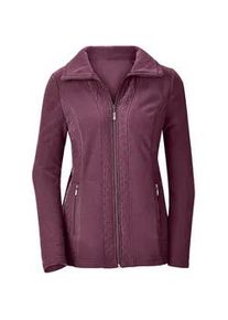 Fleecejacke Casual Looks, Damen, Gr. 54, rot (bordeaux), 100% Polyester, unifarben, figurumspielend, Jacken Fleecejacke