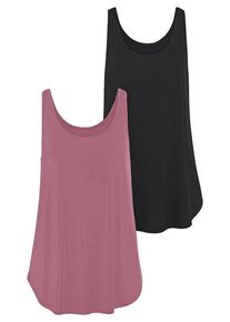 Lascana Longtop 'mit gerundetem Saum' mehrfarbig Gr. 32/34 für Damen. Mit Rundhals. Bequem. Nachhaltig.