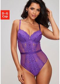 Lascana Body 'Cara' lila Gr. 100 Cup F für Damen. Mit herzförmiger Ausschnitt. Mit Bügel. Nachhaltig.
