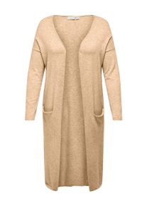 Only CARMAKOMA Damen Strickjacke "CARNEW ESLY LS OPEN LONG CARDIGAN NP KNT", beige, casual, Gr. M, gestreift, Strick, Feinstrick, Obermaterial: 50%